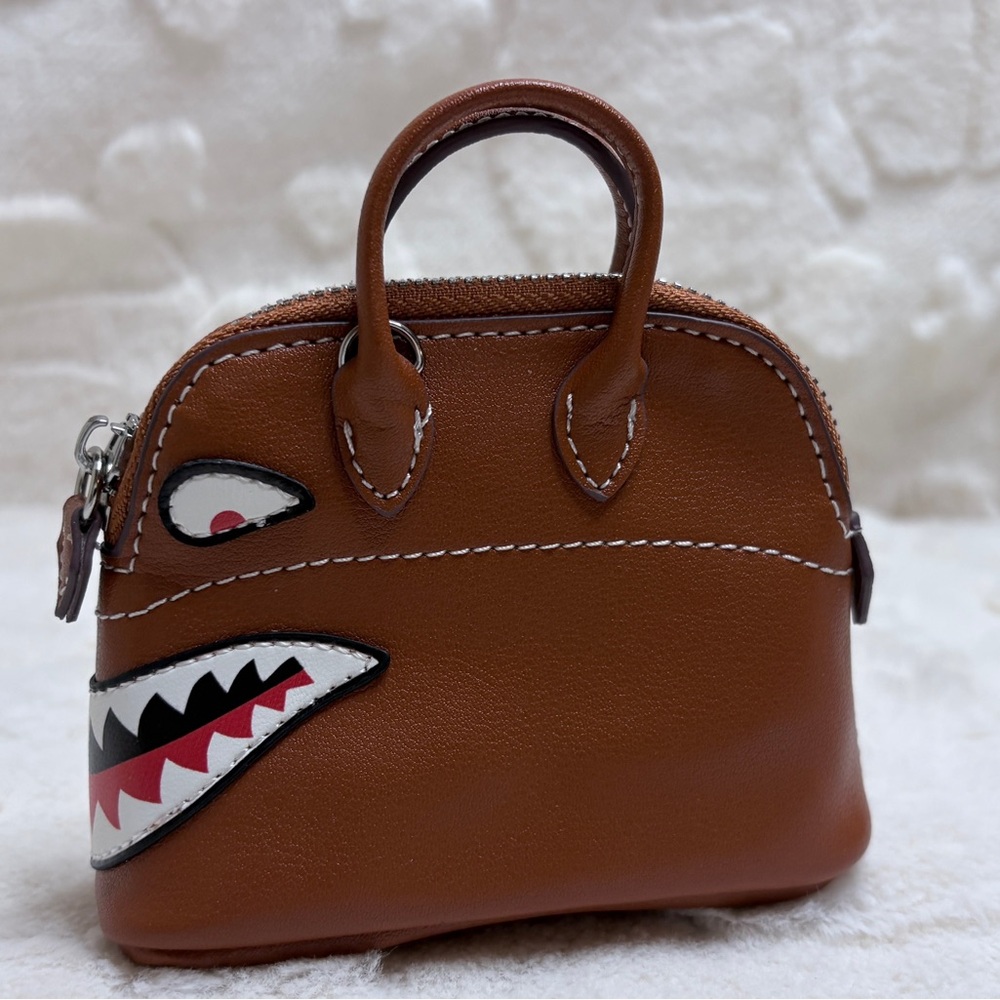 Genuine Swift Leather Snarky Shark Bag Charm - Picture 9 of 13